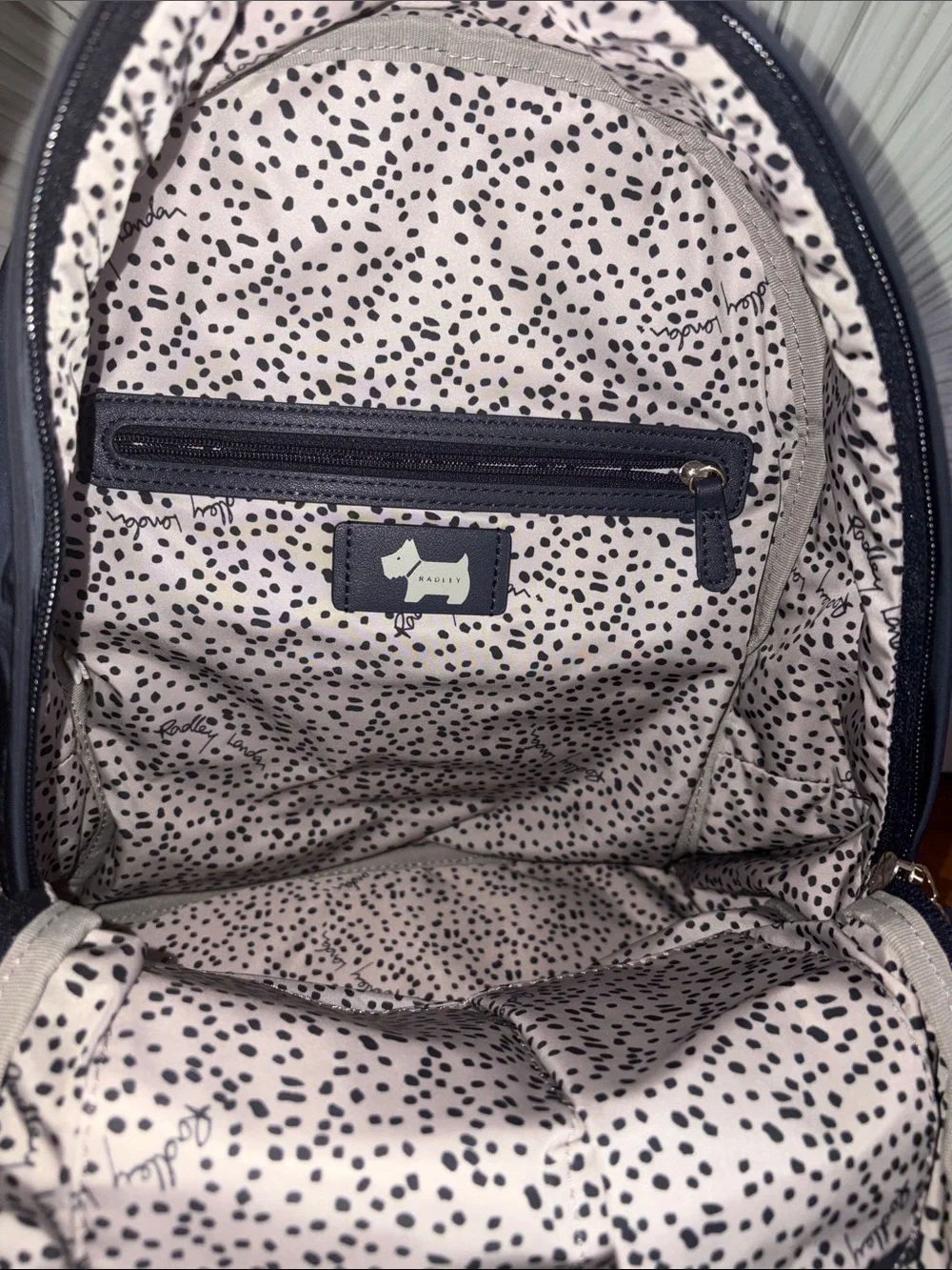 RADLEY LONDON Navy Zip Pocket Backpack